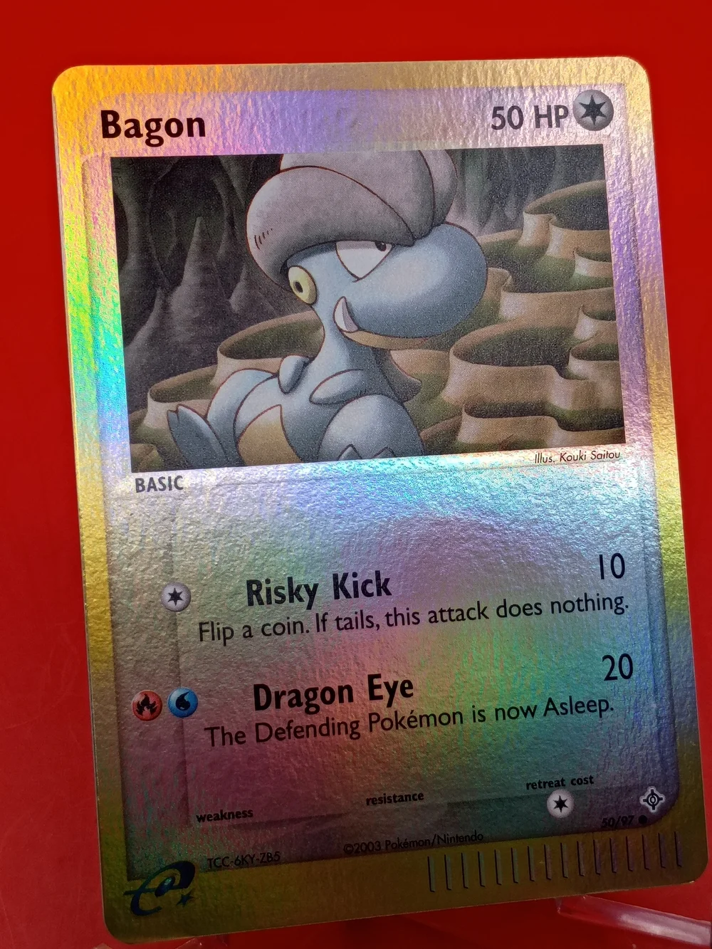 Bagon 50/97 EX Dragon e-Reader Series Reverse Holo Near Mint Pokémon